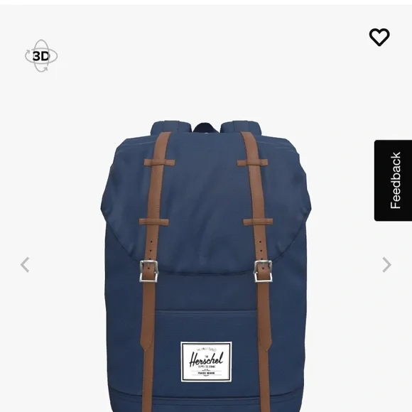 Hershel retreat back pack. 19.5L. Navy blue.